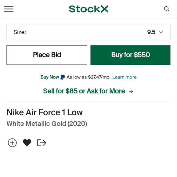 Nike Air Force 1 '07 LV8 Low DC2181-100 - White Metallic Gold Size Men 9.5 - Picture 11 of 14